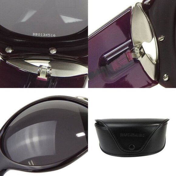 Bulgari Sunglasses 8017-b 820 87 6317 120 Rhinestone Plastic Purple Small